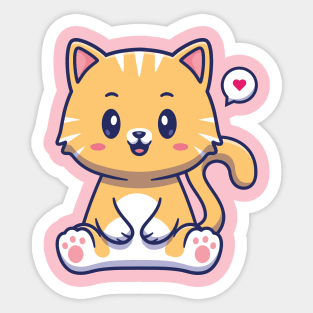 Feline Love: Sweet Charm in Every Purr Sticker